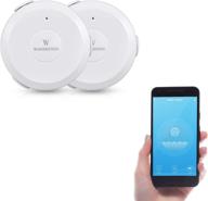 🌊 smart wi-fi water sensor with 6ft/1.8m cable | ac powered | flood & leak detection | app & alarm alerts | no hub needed | easy plug & play | wasserstein (2 pack) logo