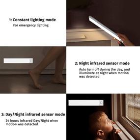 img 2 attached to 🔦 Wireless White LED Closet Lights: Motion Sensor, USB Rechargeable Battery Powered Under Cabinet Lighting Fixtures for Bedroom, Stairs, Wardrobe, Kitchen, Hallway, Garage