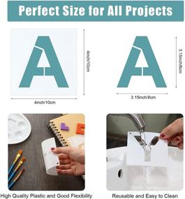 img 3 attached to 36-Piece Large Alphabet and Number Stencils Set for DIY Crafts, Reusable Letter and Number Templates for Painting Wood Walls, Home Decoration and Craft Making Projects, 4-Inch White