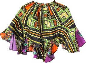 img 1 attached to 🌺 Raan Pah Muang Girls' Flowing Dashiki Clothing, Skirts, and Skorts