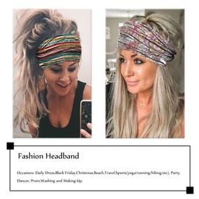 img 2 attached to 🦋 Boho African Wide Headbands - Morebrave Butterfly Bandana Yoga Head Wrap - Printed Hair Scarf Stretch Hair Bands for Women and Girls - Hair Accessories