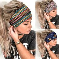 🦋 boho african wide headbands - morebrave butterfly bandana yoga head wrap - printed hair scarf stretch hair bands for women and girls - hair accessories logo