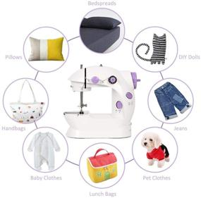 img 2 attached to 🧵 Compact Handheld Electric Sewing Machine for Beginner Kids - Portable Multi-function Small Household Sewing Machine Kit for Handcraft, 2-Speed Sewing and Embroidery - Ideal Gift for Home and Travel
