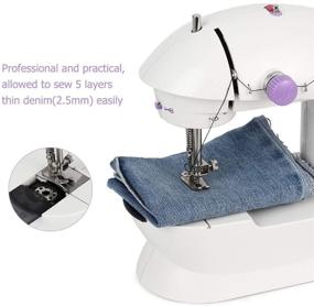 img 3 attached to 🧵 Compact Handheld Electric Sewing Machine for Beginner Kids - Portable Multi-function Small Household Sewing Machine Kit for Handcraft, 2-Speed Sewing and Embroidery - Ideal Gift for Home and Travel