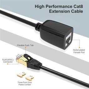 img 3 attached to High-Speed Cat8 Ethernet Extension Cable for 40Gbps Data Transfer – CableCreation RJ45 Shielded Male to Female Extender, 2000Mhz FTP Patch Cord, UV Resistant LAN Cable, 3.05m (10ft) Black