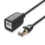 high-speed cat8 ethernet extension cable for 40gbps data transfer – cablecreation rj45 shielded male to female extender, 2000mhz ftp patch cord, uv resistant lan cable, 3.05m (10ft) black logo