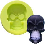 🎃 halloween skull silicone mold for ice cubes, chocolate candy, crayons, soap, bath bombs - 1oz, dia. 2inch logo