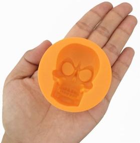 img 2 attached to 🎃 Halloween Skull Silicone Mold for Ice Cubes, Chocolate Candy, Crayons, Soap, Bath Bombs - 1oz, Dia. 2inch