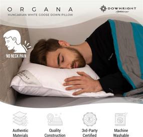 img 1 attached to Premium Quality Down Pillow: Downright 305 🌟 TC 24oz Organa Down Pillow, King Size 20x36