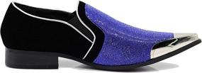 img 1 attached to Enzo Romeo Rhinestone Chrome Fashion Men's Shoes for Loafers & Slip-Ons