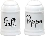 🏡 farmhouse kitchen decor ceramic salt and pepper shaker set - white salt and pepper shakers - wedding registry gift ideas - rustic salt and pepper holder - home acre designs table decor logo