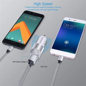 img 2 attached to 🔌 HOOTEK Quick Charge 3.0 Charger Kit for Samsung Galaxy S21 Ultra 5G S20 S10 Plus A72 A52 Note20 10 LG G8 ThinQ Sony Xperia 5 III - USB Rapid Car Charger & Wall Charger with 3FT USB C Cable