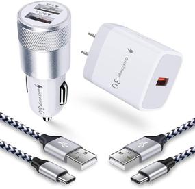 img 4 attached to 🔌 HOOTEK Quick Charge 3.0 Charger Kit for Samsung Galaxy S21 Ultra 5G S20 S10 Plus A72 A52 Note20 10 LG G8 ThinQ Sony Xperia 5 III - USB Rapid Car Charger & Wall Charger with 3FT USB C Cable