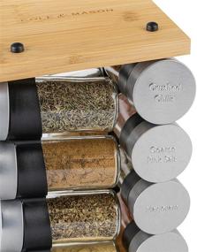 img 2 attached to Cole & Mason Blyth Bamboo Spice Rack Carousel, 16 Jar Set