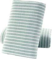 pidada hand towels set of 2: green striped pattern, 100% cotton, absorbent & soft - 13 x 29 inch | bathroom essentials logo