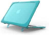 📱 funut macbook pro 16 inch case 2020-2019 release a2141: protective hard cover with fold kickstand, light blue logo