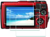 ulbter tg-6 tempered glass screen protector for olympus tg-6 📸 waterproof camera - red/black [3 pack]: 9h hardness, anti-scratch, anti-fingerprint, anti-water, anti-dust logo