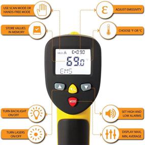 img 3 attached to ennoLogic eT650D Dual Laser Infrared Thermometer - Digital Surface IR Temperature Gun -58°F to 1202°F - NIST Option - Non-Contact Accurate Temperature Measurement