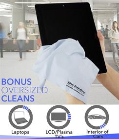 img 3 attached to 🧽 Elite Tech Gear - 4-Pack Blue Oversized 12" x 12" Microfiber Cloths: The Ultimate Solution for Cleaning Electronic Device Screens, Eyeglasses & Delicate Surfaces