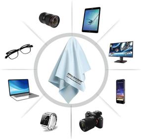 img 2 attached to 🧽 Elite Tech Gear - 4-Pack Blue Oversized 12" x 12" Microfiber Cloths: The Ultimate Solution for Cleaning Electronic Device Screens, Eyeglasses & Delicate Surfaces