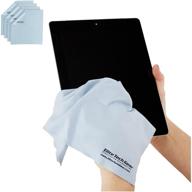 🧽 elite tech gear - 4-pack blue oversized 12" x 12" microfiber cloths: the ultimate solution for cleaning electronic device screens, eyeglasses & delicate surfaces logo