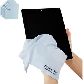 img 4 attached to 🧽 Elite Tech Gear - 4-Pack Blue Oversized 12" x 12" Microfiber Cloths: The Ultimate Solution for Cleaning Electronic Device Screens, Eyeglasses & Delicate Surfaces