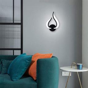 img 1 attached to 💡 Contemporary Black LED Wall Light Fixtures: Stylish Bathroom & Bedroom Vanity Sconces (6000K)