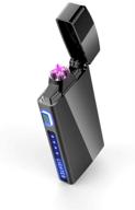 🔥 dual arc plasma lighter with led battery indicator & gift box - rechargeable windproof electric lighters for outdoor camping, hiking, and friends logo