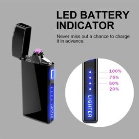 img 2 attached to 🔥 Dual Arc Plasma Lighter with LED Battery Indicator & Gift Box - Rechargeable Windproof Electric Lighters for Outdoor Camping, Hiking, and Friends