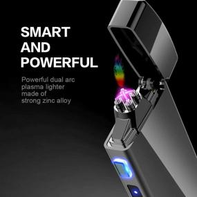 img 3 attached to 🔥 Dual Arc Plasma Lighter with LED Battery Indicator & Gift Box - Rechargeable Windproof Electric Lighters for Outdoor Camping, Hiking, and Friends