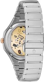 img 2 attached to Bulova Curv Дамские Наручные часы из нержавеющей стали с бриллиантами - двухтоновые (Модель: 98P182) - элегантное изделие для женщин