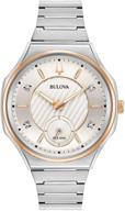 bulova curv дамские наручные часы из нержавеющей стали с бриллиантами - двухтоновые (модель: 98p182) - элегантное изделие для женщин логотип