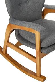 img 1 attached to Christopher Knight Home Braant Mid-Century Fabric Rocker: Stylish Grey/Light Walnut Seating Solution