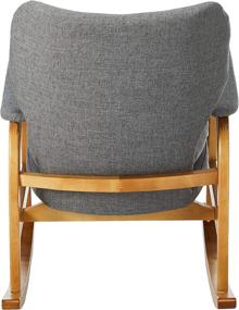 img 2 attached to Christopher Knight Home Braant Mid-Century Fabric Rocker: Stylish Grey/Light Walnut Seating Solution