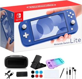 img 4 attached to 🎮 Nintendo Switch Lite 5.5" Touchscreen Display with iPuzzle 9-in-1 Carrying Case - Blue