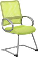 🪑 enhanced seo: lime green mesh back guest chair with pewter finish by boss office products logo