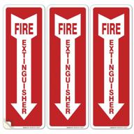 🔥 fire extinguisher sign (3 pack) with stickers - 4x12 inches, weatherproof and uv protected vinyl decal stickers, long lasting, self adhesive durable, made in usa by sigo signs logo