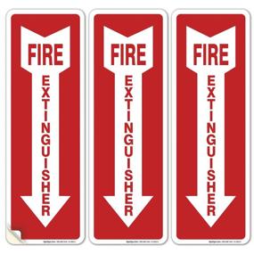 img 4 attached to 🔥 Fire Extinguisher Sign (3 Pack) with Stickers - 4x12 Inches, Weatherproof and UV Protected Vinyl Decal Stickers, Long Lasting, Self Adhesive Durable, Made in USA by Sigo Signs