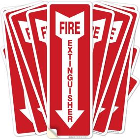 img 1 attached to 🔥 Fire Extinguisher Sign (3 Pack) with Stickers - 4x12 Inches, Weatherproof and UV Protected Vinyl Decal Stickers, Long Lasting, Self Adhesive Durable, Made in USA by Sigo Signs