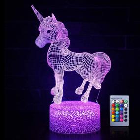 img 4 attached to Unicorn Gifts for Girls Ages 5-10: Unicorn Night Light with 16 Color Options, Remote Controller, and Optical Illusion - Perfect Unicorn Toy for Birthdays, Christmas, and Bedroom Decorations