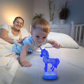 img 2 attached to Unicorn Gifts for Girls Ages 5-10: Unicorn Night Light with 16 Color Options, Remote Controller, and Optical Illusion - Perfect Unicorn Toy for Birthdays, Christmas, and Bedroom Decorations