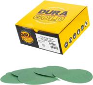 dura-gold premium 5-inch green film psa sanding discs - 120 grit (box of 50) - film back self adhesive stickyback sandpaper discs for dual action sanders, fast cut abrasive - ideal for sanding automotive paint, woodworking, and general woodwork логотип