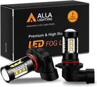 🚘 enhance your visibility with alla lighting 80w h10 9145 led bulbs fog lights upgrade, 6000k xenon white 9140 9040 9045 py20d logo