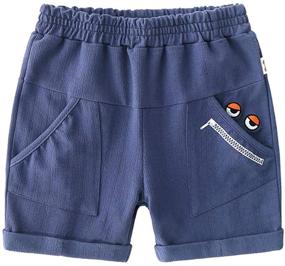 img 3 attached to 👦 AMMENGBEI 3-Pack Boys' Summer Cotton Shorts: Comfortable and Stylish Clothing for Boys