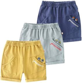 img 4 attached to 👦 AMMENGBEI 3-Pack Boys' Summer Cotton Shorts: Comfortable and Stylish Clothing for Boys