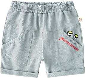 img 2 attached to 👦 AMMENGBEI 3-Pack Boys' Summer Cotton Shorts: Comfortable and Stylish Clothing for Boys