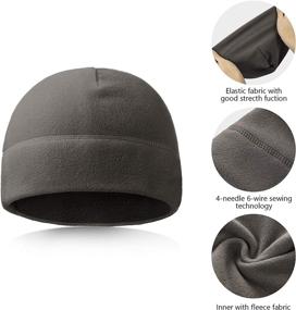 img 2 attached to 🧢 Geyoga 8 Pieces Fleece Hat for Men - Winter Cap for Tactical Sports: Skull Beanie for Running, Skiing, Cycling