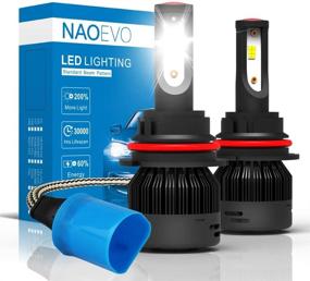 img 4 attached to 🔦 NAOEVO 9007/HB5 LED Headlight Bulbs: Upgrade to Super Bright 7600 Lumens, 6000K Cool White with Adjustable Beam Conversion Kit