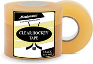 montmarle clear extra strong hockey tape (3 pack) - 1' x 27 yards per roll - flexible stretch & tear with durable waterproof & snowproof adhesive for shin pads & sporting gear - professional grade logo