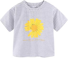 img 4 attached to 👚 Mud Kingdom Little T Shirt Shoulder Girls' Clothing: Trendy Tops, Tees & Blouses